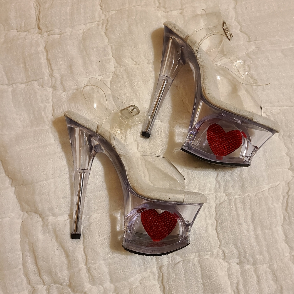 Pleaser Clear Moon-70H8RS Heels - Picture 2 of 3
